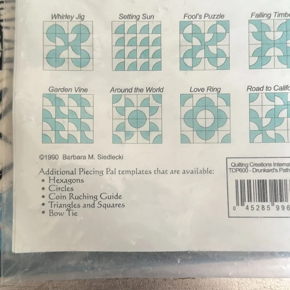 Piecing Pal Templates - Drunkard's Path Set